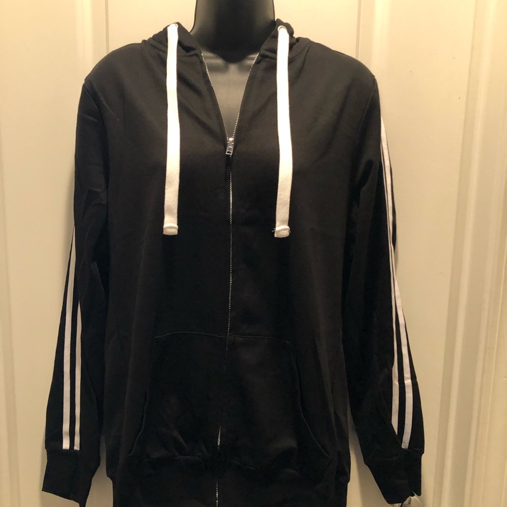 Zip Up Black Hoodie.